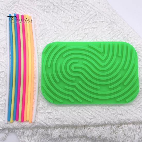 Sensory Activity Board Calming Stress Relief Colorful Silicone Stick Fidget Toy Fine Motor Skill Development Educational Busy Board Game Kids Adults