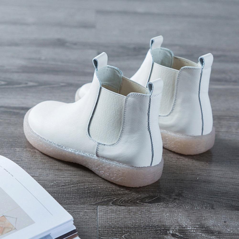 Boots Women New Retro Soft Soled Cowhide Women's Boots Plus Size Short Boot Womens Shoes Ankle Boots for Women Ladies Shoes