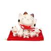 Yakushigama Trio Travesso Pintado e Harmonioso 7339 Conjunto de 3 Figuras de Porcelana Traz Sorte e Bons Ventos Decoração de Interior Seto Design Sorte