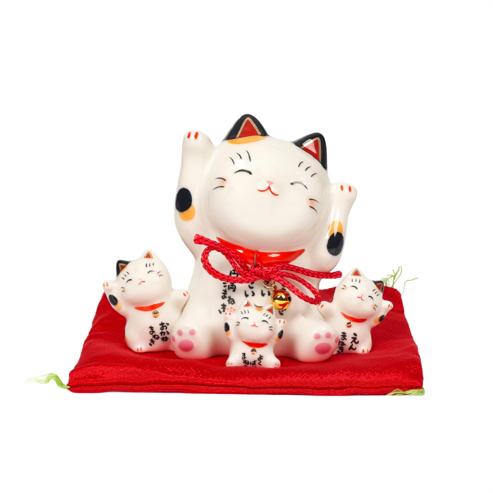 Yakushigama Painted and Harmonious Mischievous Trio 7339 Porcelain Figurine Set of 3 Lucky Brings Good Decorative Interior Decor Seto Design Lucky