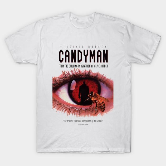 

Men Black Print T-shirt Candyman No-Cut Transfer Paper Print Cotton Tshirt XL белый