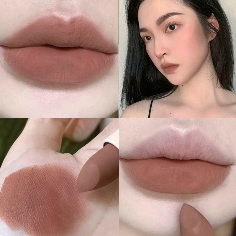 McCarty Lun Pfirsichrosa Lippenstift: Babyrosa, Rosenrot, Barbie-Pink, Pfirsich, Rose, Lila Nude-Töne für einen leichten oder No-Makeup-Matte-Look.