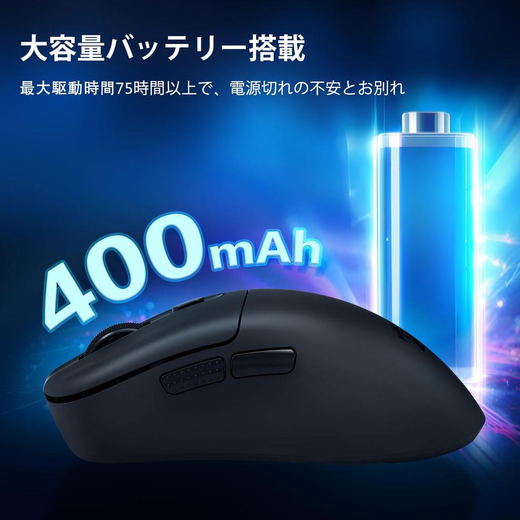 Redragon M818 Wireless Gaming 24000 Equipped with PAW3311 6 Programmable Software Compatible for Mouse, Ultra-Lightweight (58g), DPI, BT/2.4G/USB-C