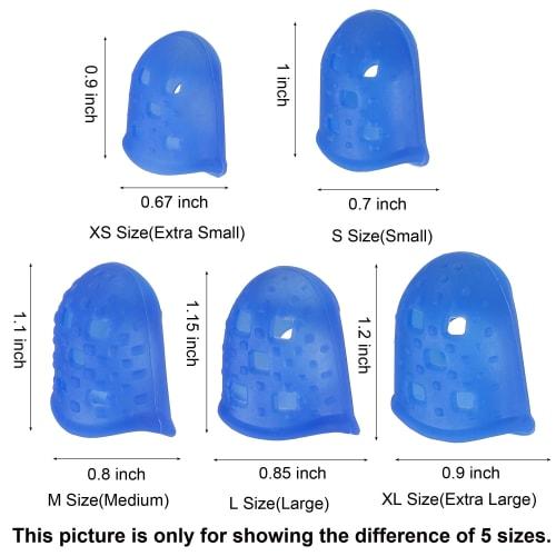 PATIKIL Anti-Slip Fingertip Protectors, 10 Pieces, Silicone Finger Guards for Paper Sorting, Sewing, and Guitar Playing, Transparent