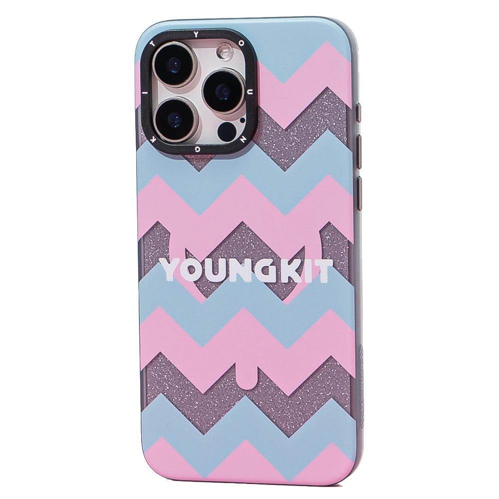 

For iPhone 15 Pro Max Magnetic Case Cute Pattern Hard PC Back Protective Cover Wave