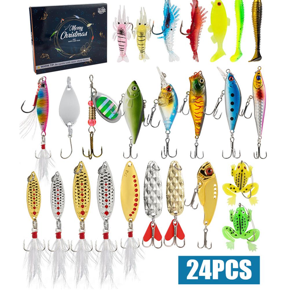 Advent Calendar 24 Days Fishing Christmas Gifts Fishing Lure Advent