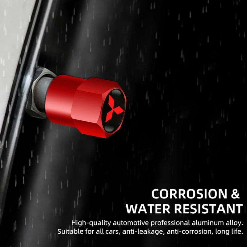 Car Styling 4PCS Metal Wheel Tire Valve Caps Stem Case For Mitsubishi Asx Lancer Outlander Pajero Ralliart