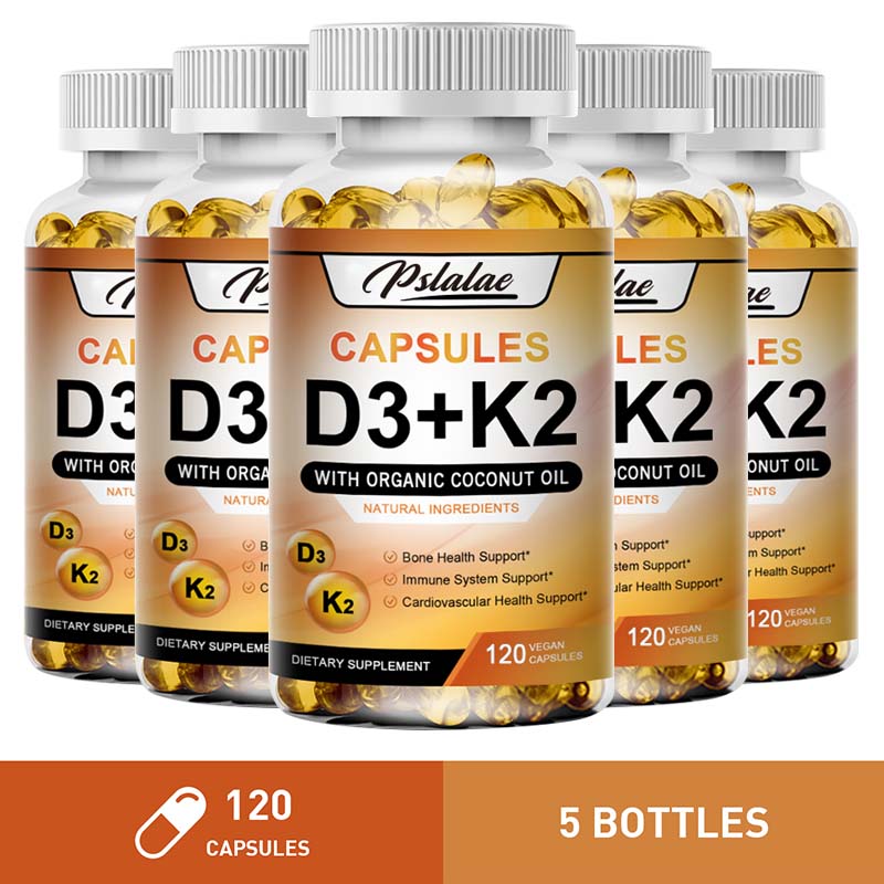 Pslalae Vitamin D3 + K2 Capsules - Bone, Heart & Immune Health