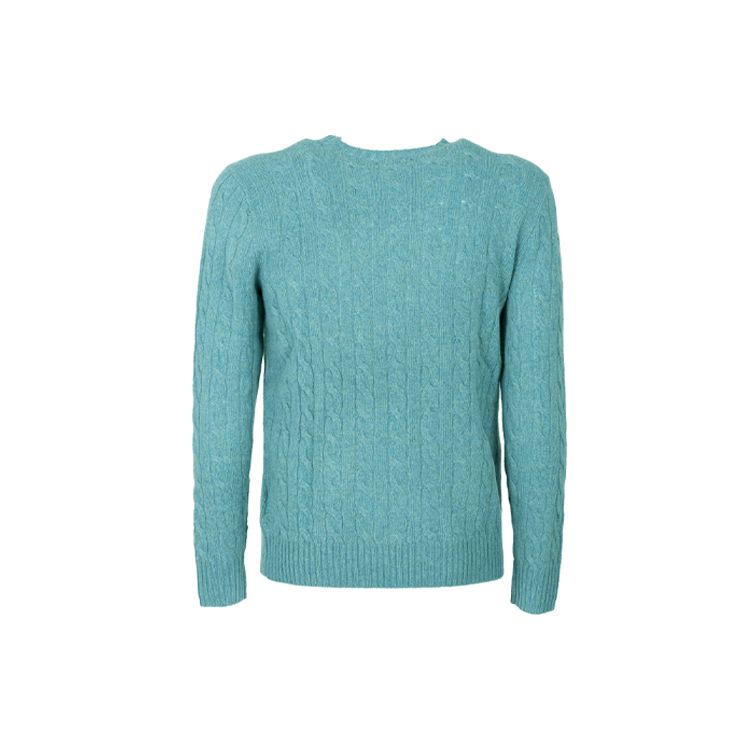 Polo Ralph Lauren FW21 Logo Embroidered Solid Color Cable Knit Sweater Men sweater Blue 710719546-029