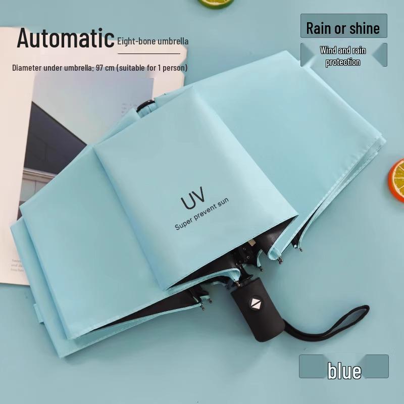Guarda-chuva dobrável compacto anti-UV - Leve, portátil, proteção unissex contra sol e chuva