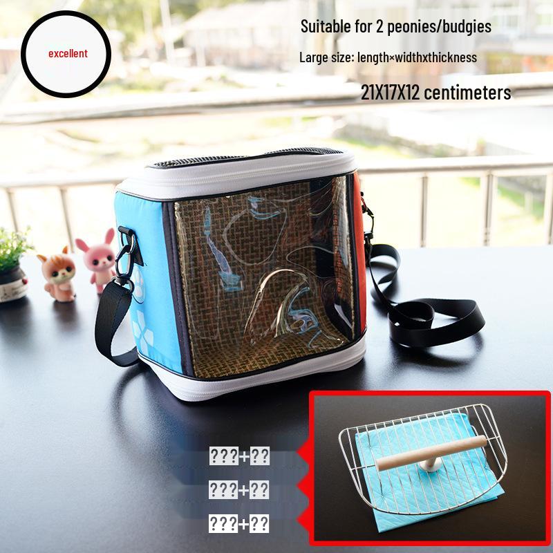 Portable Parrot Bag: Breathable, Transparent, Crossbody Carrier for Budgie & Cockatiel - Detachable Design for All Seasons