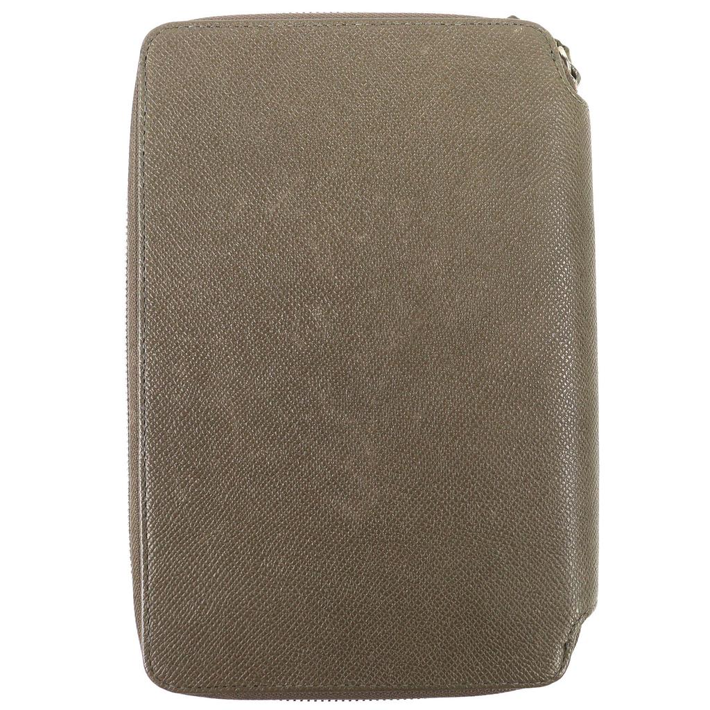 Great Dunhill Purse Bordon Double Zipper Organizer Long Wallet Brown leather Used