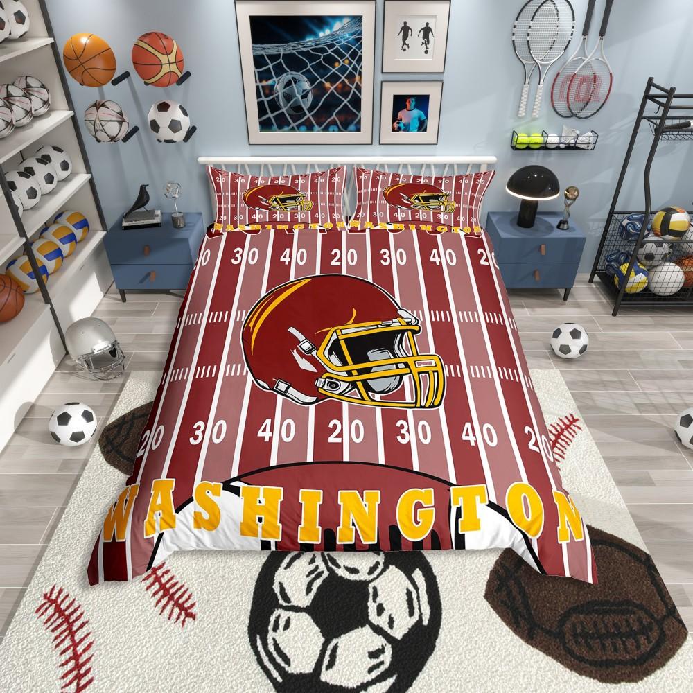 Homewish Boys Basketball Lover Duvet Cover Set,Modern Sport Player Bedding Set,Modern Ball Game Reversible Bed Set