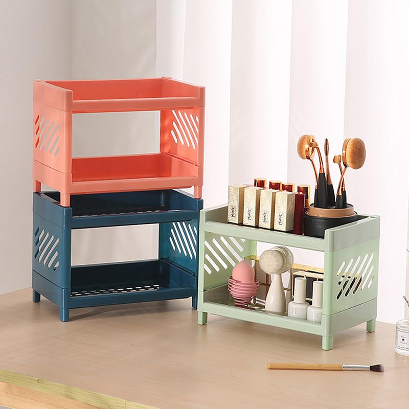 FairOnly Folding Storage Rack Double Layer Shelf Desktop Organizer Home Office Accessories Holder 5# Light Green Convenient FairOnly Folding Storage Rack Double Layer Shelf Desktop Organizer Home Office Accessories Holder 5# Light Green Convenient