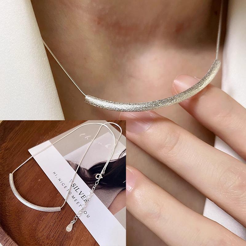 VENTFILLE 925 Sterling Silver Bead Geometry Necklace for Women Girl Korean Design Versatile Choker Jewelry Dropship Wholesale