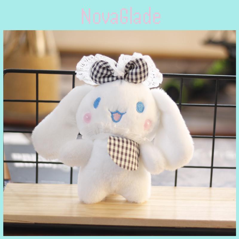 Fluffy Soft Stuffed Animal Plush Toy Cute Cinnamoroll Dog Keychain For Bags