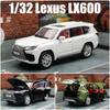 Jucărie mașină sport SUV Lexus LX600 1/32 1:32 JKM Model miniatural turnat sub presiune Vehicul iluminabil Roți fără roți Cadou pentru băieți și copii