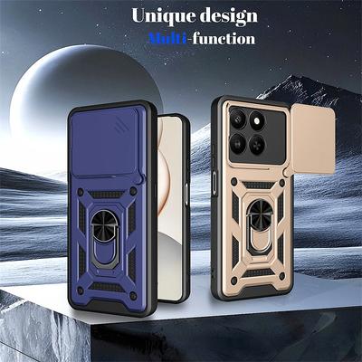 Carcasă pentru Honor 400 Smart 5G cu Protecție Glisantă pentru Cameră, Armură Rezistentă la Șocuri, Capac Telefon cu Inel Magnetic pentru Suport Auto pentru Honor400 Smart