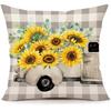 Summer Sunflower Pillow Case Linen Print Sun Flower Home Sofa Pillow Plant Flower Pillow