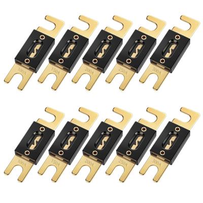 10PCS ANL Fuse 100A 150A 200A 250A 300A, 32V DC Gold-Plated Zinc Alloy High Current ANL Blade Fuses for Car Audio Amplifier, Marine, RV, Boat, Truck