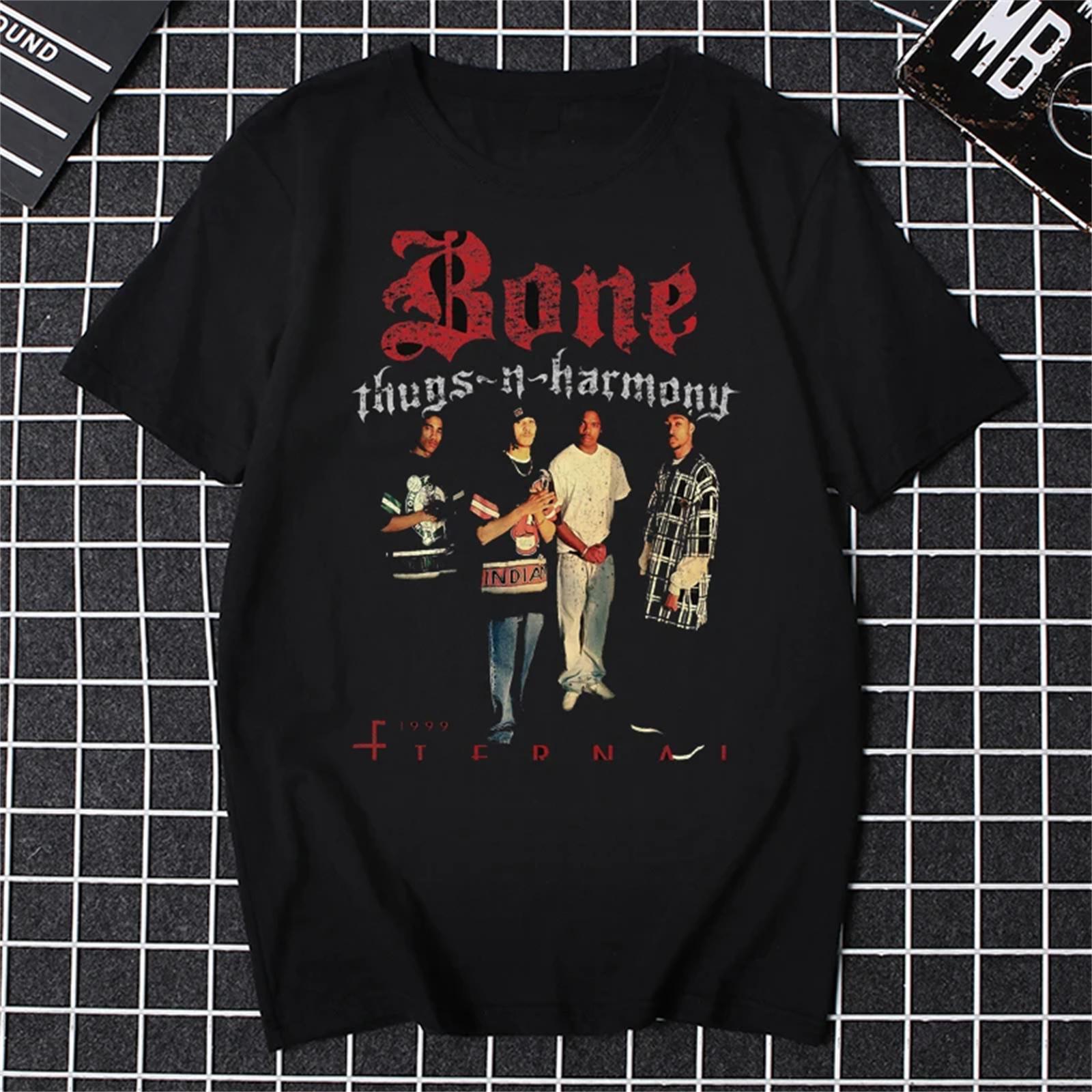 

Men T Shirt Bone Thugs N Harmony Shirt Retro Nostalgia Hip-hop Classic Men Women T-shirt M чорний