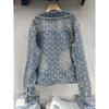 2025 Retro Ausgefranste Bestickte Strassstein Jeansjacke