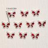 10pcs, Butterfly Nail Art Charms With Rhinestones, 3D Alloy Butterfly Shape Nail Gem Accessories, Nail Art Jewelry