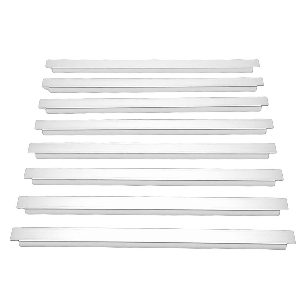 8pcs Stainless Steel Adapter Bar Silver Durable Build Food Service Divider Long Shape Design Reusable Metal Food Divider Rod