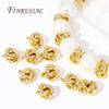 18K Gold Plated Metal Bead Separators For Bracelets,Weave Pattern Beads,Spacer Beads For Jewelry Making DIY Accessories