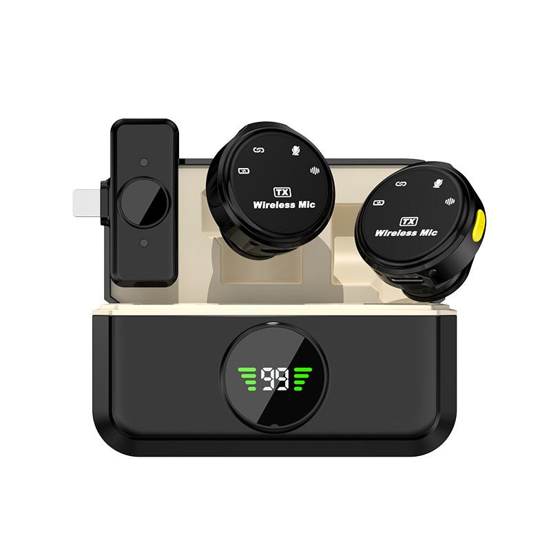 

Lavalier Microphone 2.4GHz Wireless Microphone Magnetic Suction Microphone with Charging Case for Video Recording Plug and Play Q8-IOS