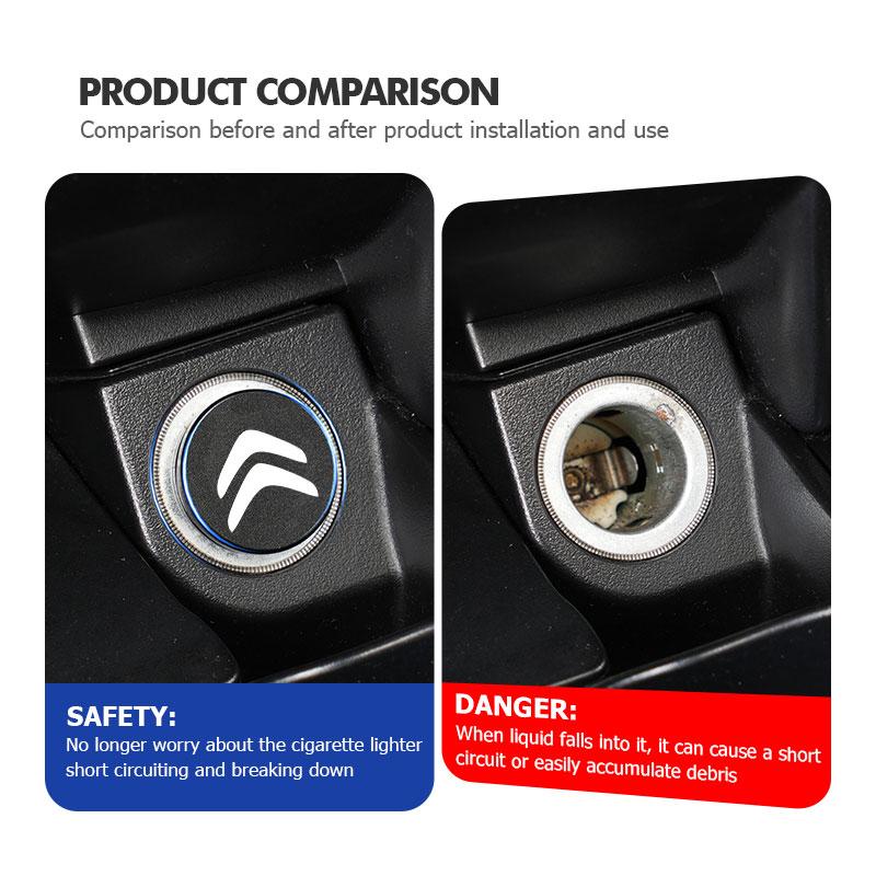 Car Metal Cigarette Lighter Button Cap Dustproof Cover Socket For Citroen C4 C3 C5 C1 C2 C6 C4L DS3 DS4 Berlingo Picasso Jumper