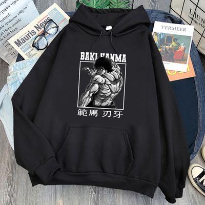 Japan Anime Grappler Baki Hanma Yujiro Dou Unisexga Hoodie Unisex Wo Unisex Printed Sweatshirt Long Sleeve Hooded Pullover Unisex Streetwear