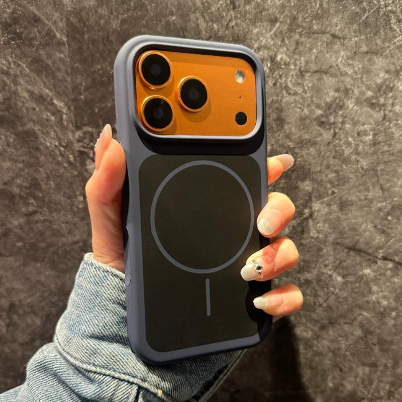 Dual-Color Magnetic Silicone iPhone Case for Apple 13-17, Drop-Proof, Women's High-End Design