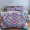 Mandala Art Three-Piece Decor Set Soft Skin-Friendly Bedding Set Includes 1 Duvet Cover And 2 Pillowcase Gift