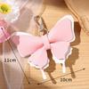 Double-Layer Wing Butterfly Leather Keychain 1Pcs Handcrafted Pendant Durable Keyring for Car Key Bag BFF Small Gift for Women