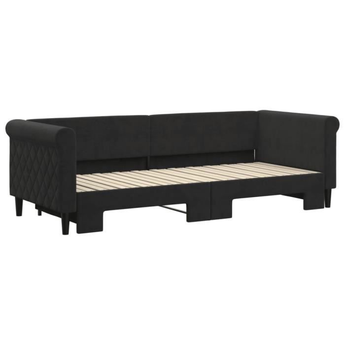 VidaXL Daybed with Trundle Bed Black 80x200 Cm Velvet 3197768