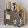 Gunmetal Gray Multifunctional Kitchen Knife & Chopstick Holder Rack