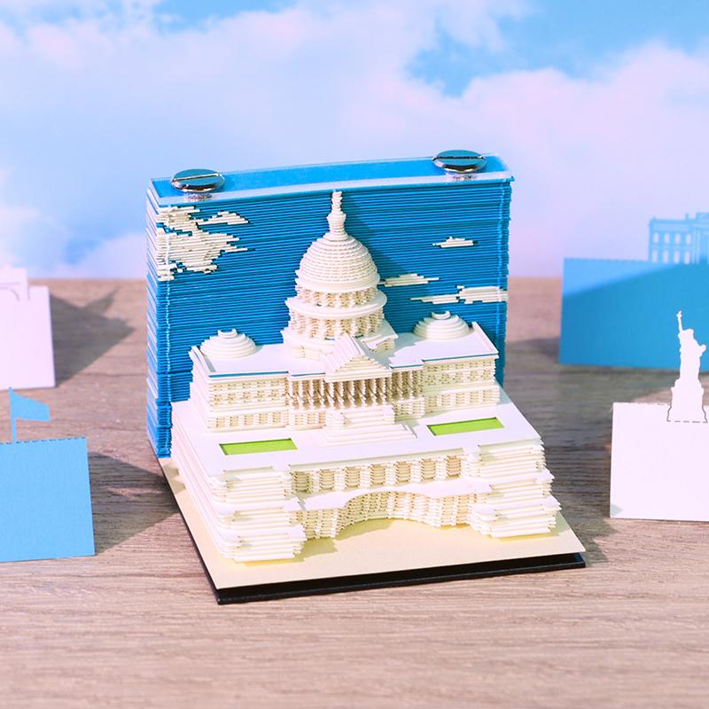 3D Paper Carving Art Craftwork Memo Pad Notepad Note Pad Desk Decoration Creative Diy Decorative Gift For Christmas Housewarming