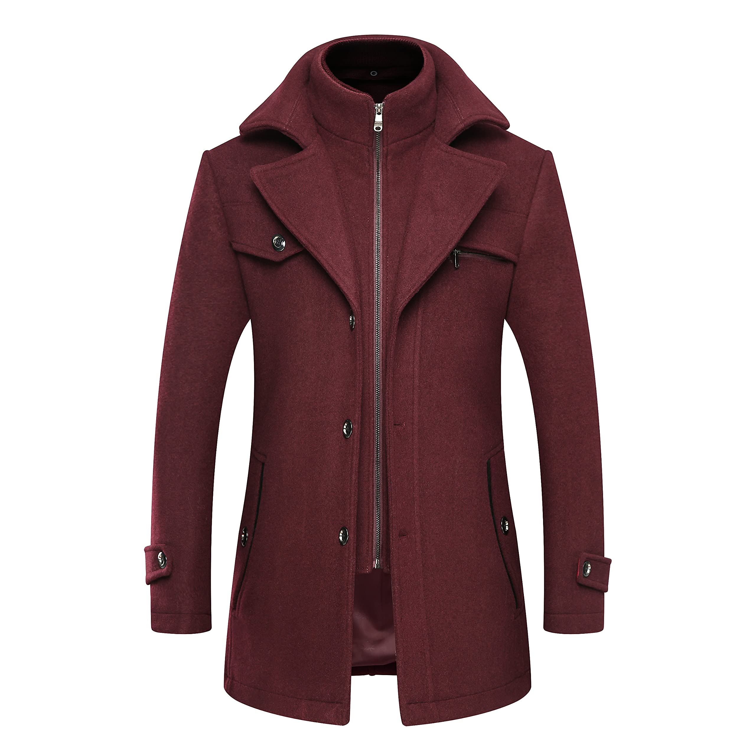 

FHLHY Пальто мужское шерстяное деловое зимнее холодо- и ветрозащитное Честерфилд, Толстое, Куртка осенне-зимняя, Мужское пальто,