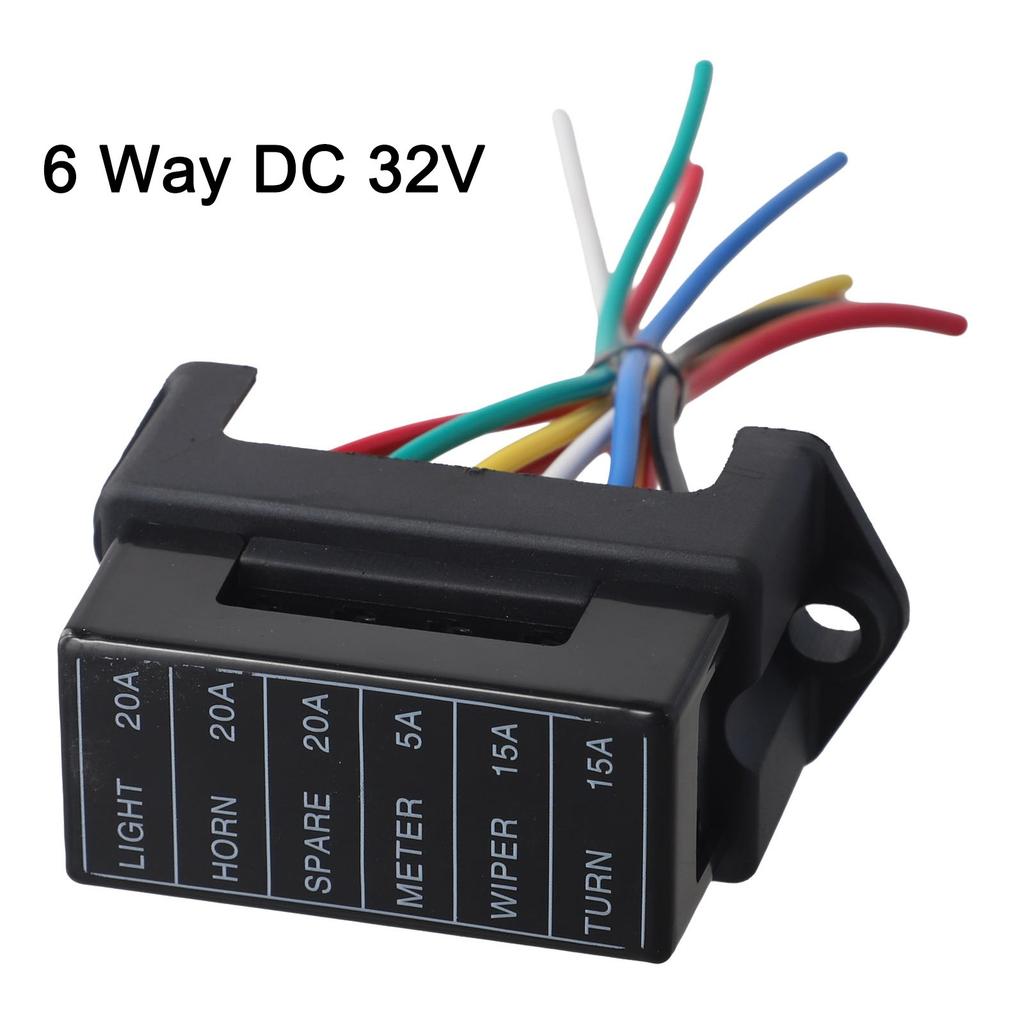 32V 6 Way Fuse Box Holder for ATC ATO Fuses In Marine Applications