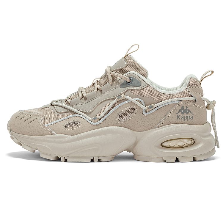 Kappa Fabric Synthetic Leather Classic Comfortable Shock Absorbing Non-Slip Wear-Resistant Low-Top Dad Shoes Unisex sneaker Silver-Gray K0CY5MC53-1116