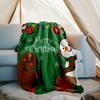 Christmas gingerbread man Theme Printed Blanket - Perfect for Couch, Bed, Travel & Outdoor Use | Machine Washable, Cozy & Durable.