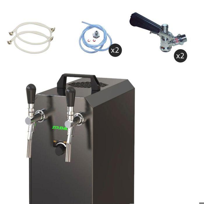 Système de distribution de bière - ICH-ZAPFE.DE - STREAM 50K - Refroidisseur 2 voies 55 L/h - Pompe à air (sans CO2) - Valise mobile