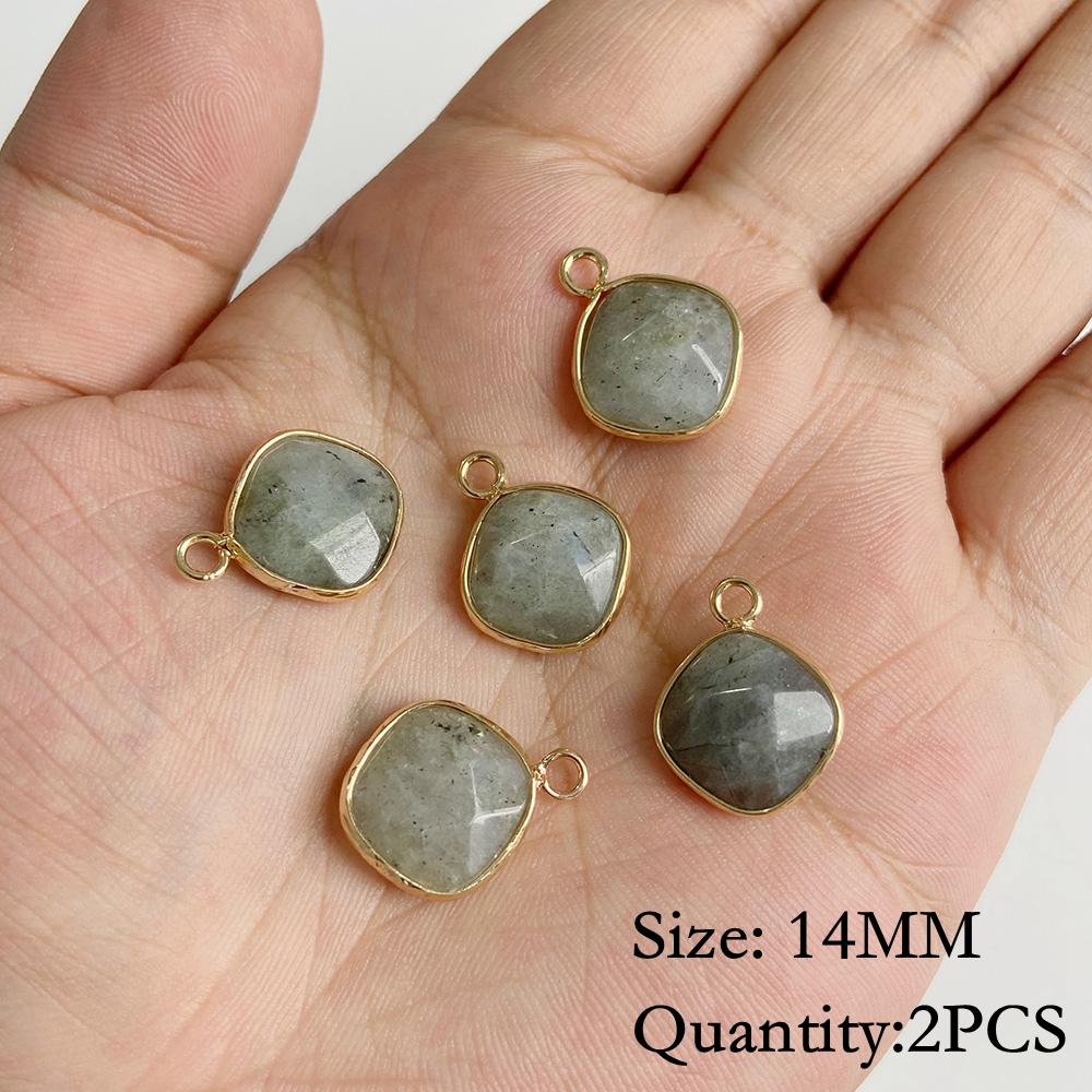 Natural Flash Labradorite Stone Charm Pendant Healing Semi-precious Stone Connector for Jewelry Making Necklace Accessories Gift