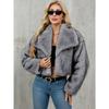 Women's Autumn and Winter New Imitation Fur Jacket Top, Women's Artificial Fur Short Plush Jacket