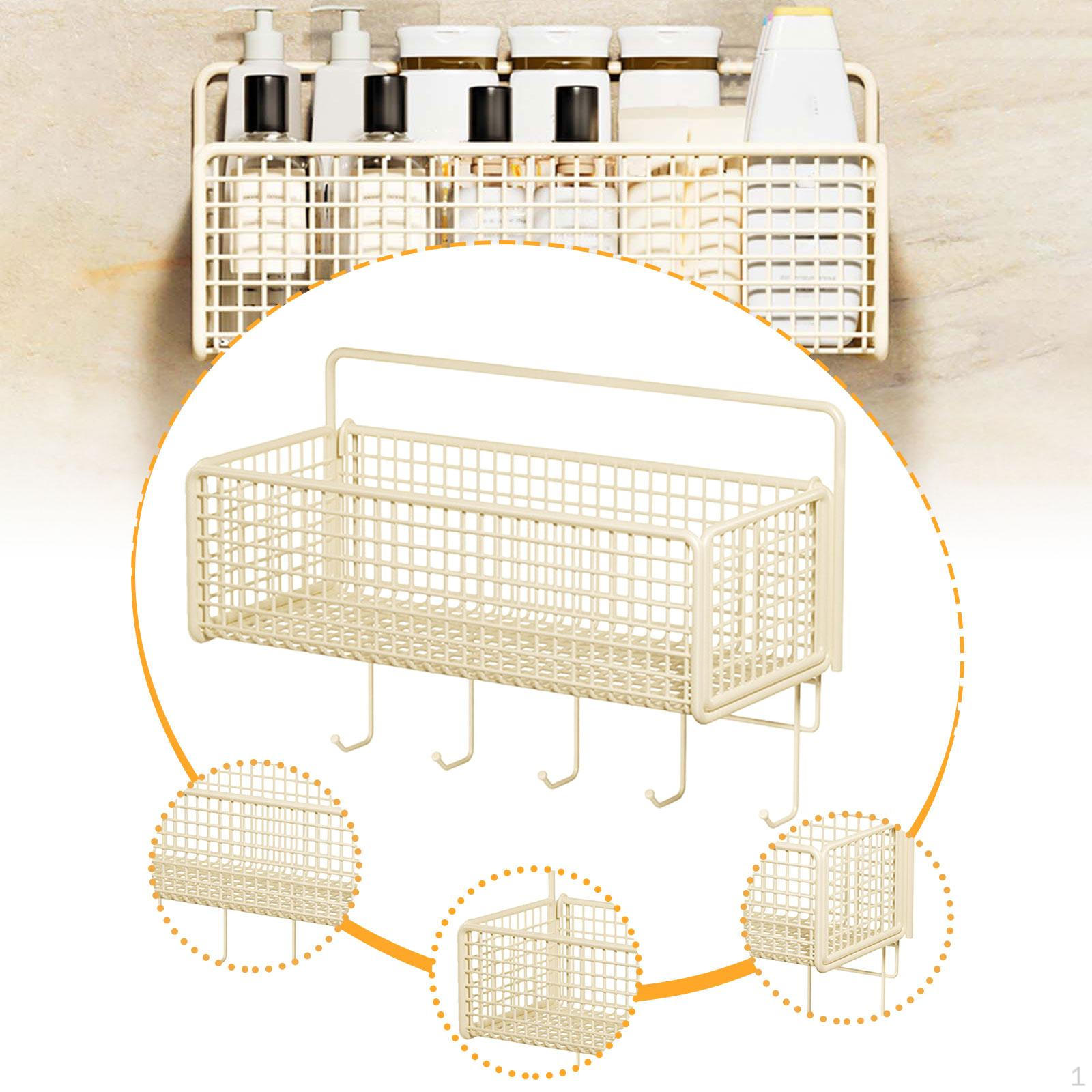 

Подставка для специй, органайзер, подвесная кухонная корзина, легкое настенное крепление, проволочное хранилище для офиса 27cmx15cmx13cm_with hooks