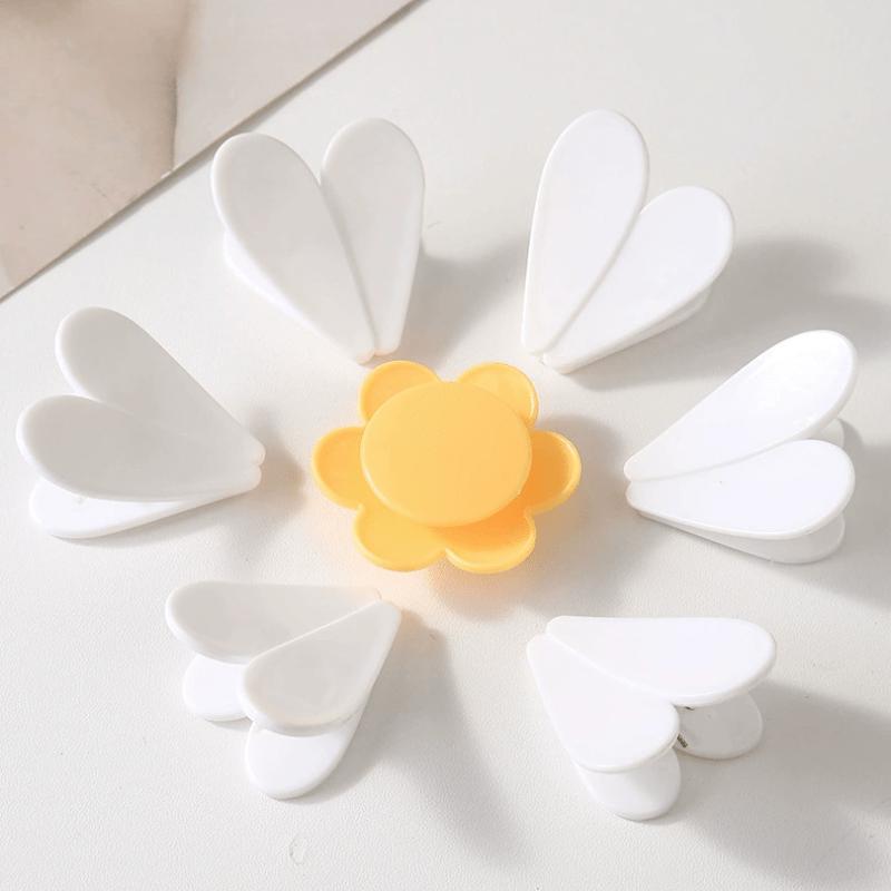 1 Set Gänseblümchen-Blüten-Snack-Siegelklammern - Niedliche 3D-Magnetverschlussklammern in Form kleiner Gänseblümchen, Lebensmittelküchenaufbewahrung, Küchenartikel