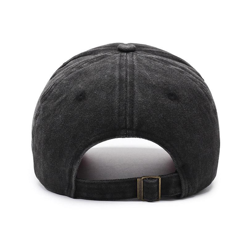Vintage Distressed Cotton Baseball Cap with Ripped Edges, Sun Protection, and American Letter Design