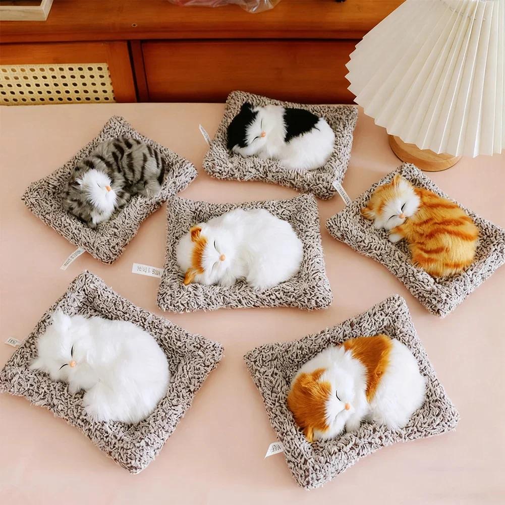 Christmas Home Fireplace Decoration Simulation Mini Cat Cloth Pad Creative Imitation Ornaments Children Birthday Gifts