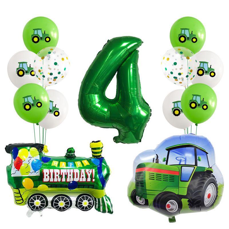 Traktor Zug Aluminiumfolienballon Set, Kinder Erster Geburtstag Party Dekorationszubehör